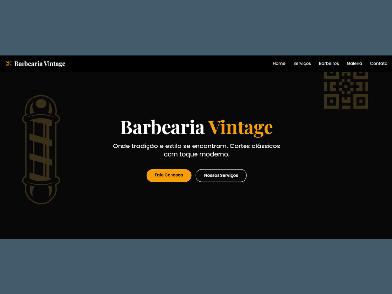 Demonstração do site da Barbearia
