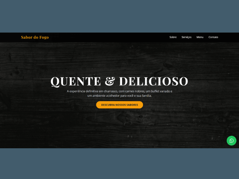 Demonstração do site da Churrascaria