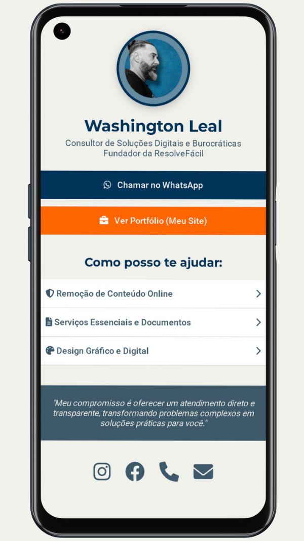 Cartão de Visita Digital de Washington Leal