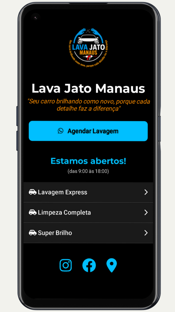 Cartão Digital para Lava Jato Manaus