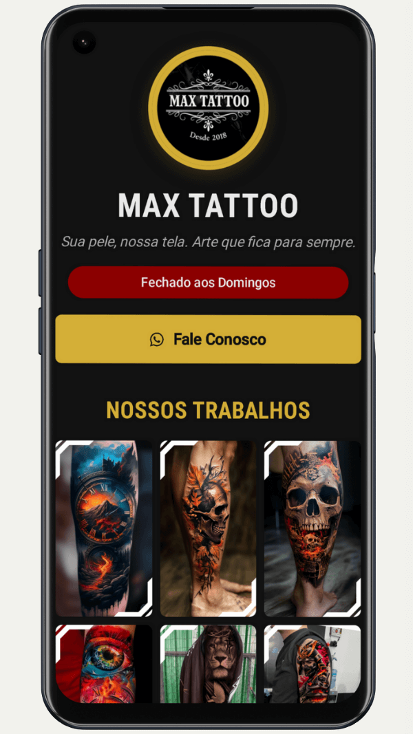 Cartão Digital Interativo do Studio MAX Tattoo