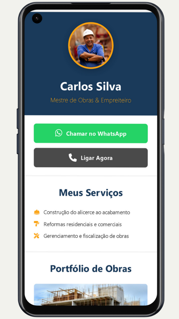 Cartão Digital Interativo do Mestre de Obras